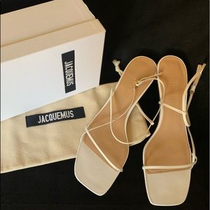 Unique Jacquemus Statement Strappy Square Toe Sandals